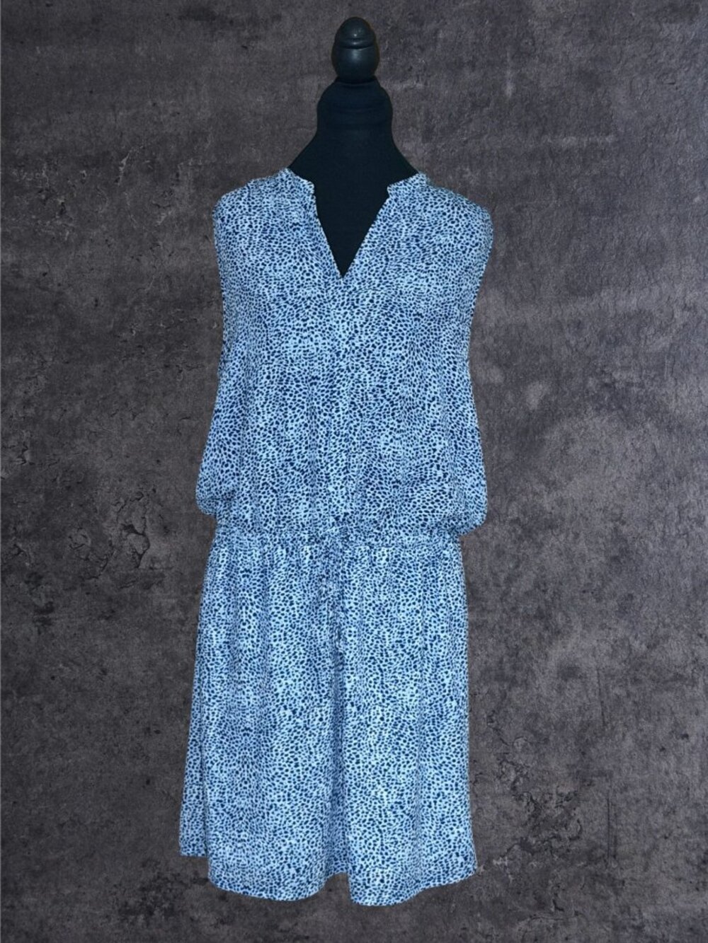 Hilary Radley Women’s Size 12 Sleeveless Deep Cobalt Combo Tunic Dress (1276)